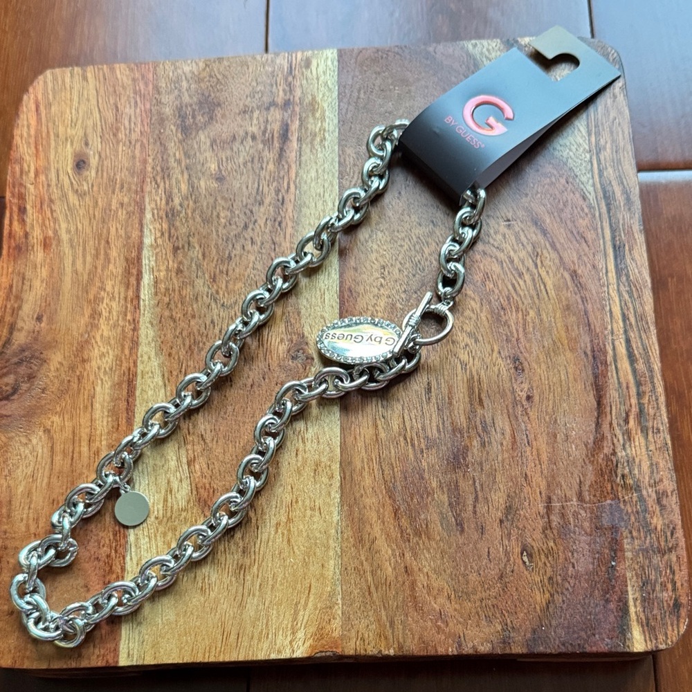 G by Guess Men's Silver Chain Necklace